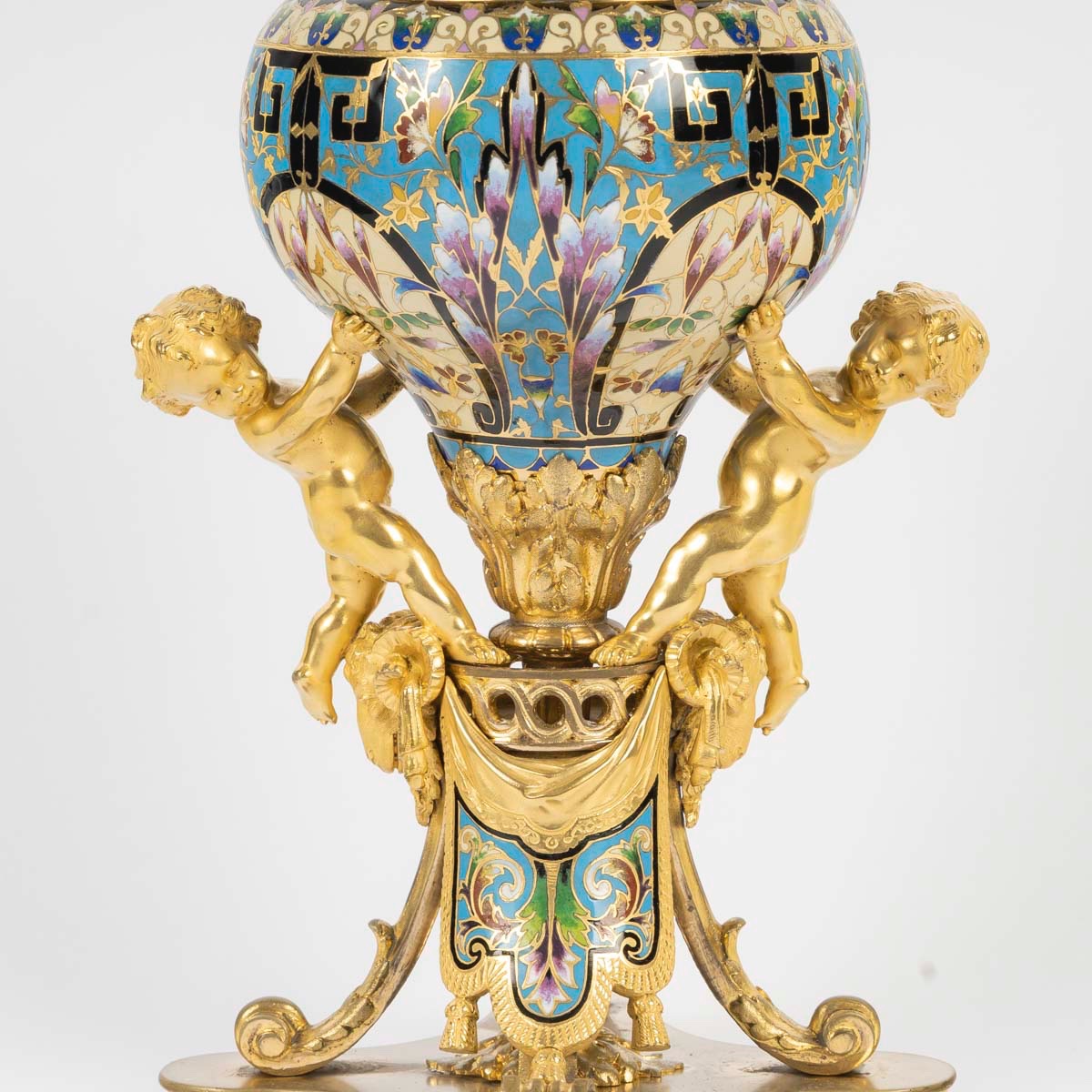 Rare Cloisonné Bronze Vase, 19th Century -photo-2