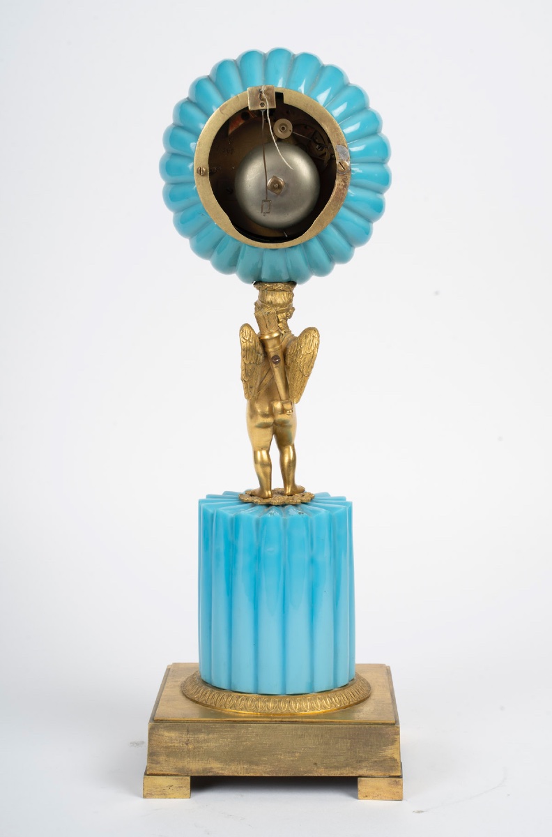 Turquoise Blue Opaline Clock – Charles X Period-photo-4