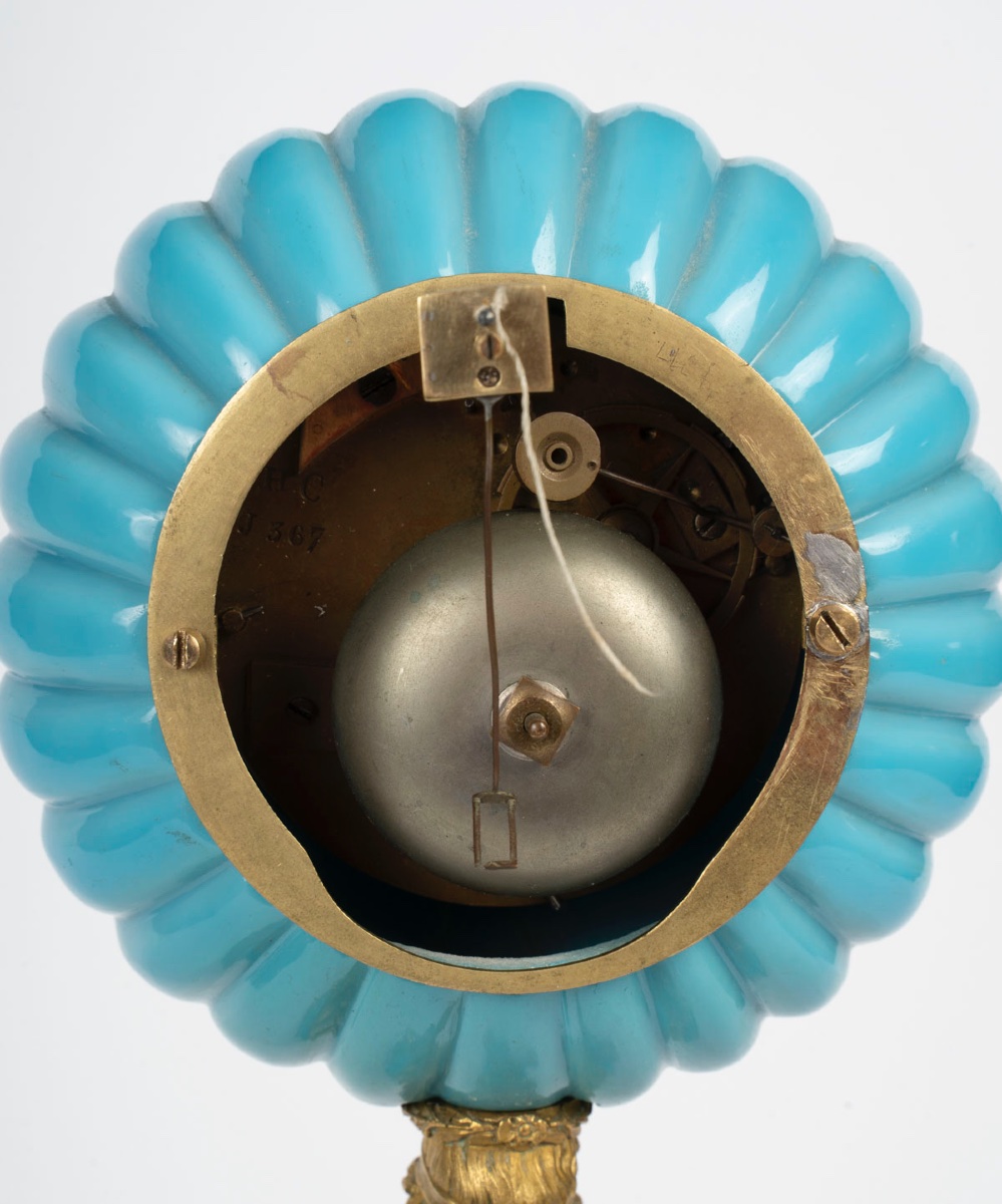 Turquoise Blue Opaline Clock – Charles X Period-photo-5