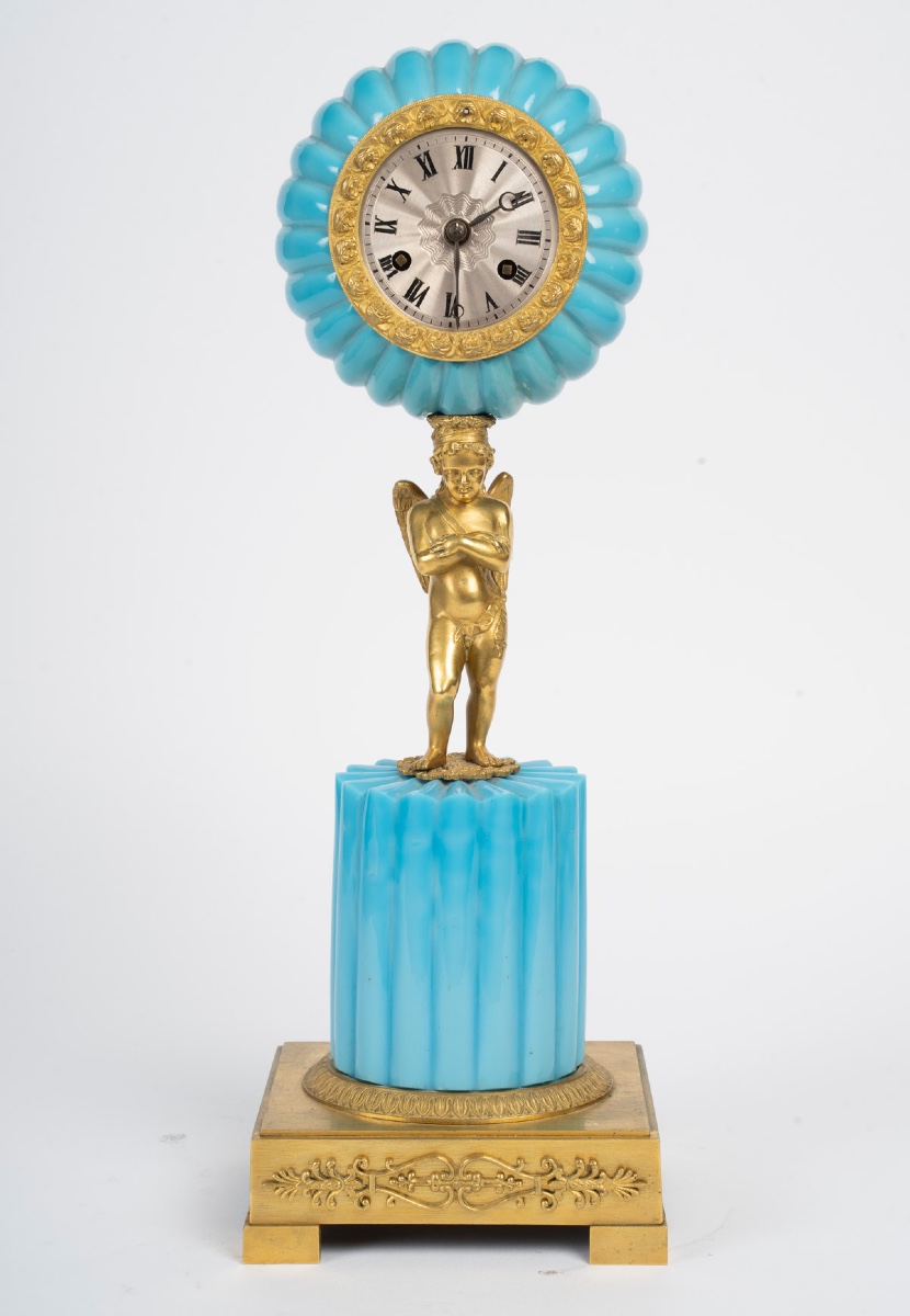 Turquoise Blue Opaline Clock – Charles X Period