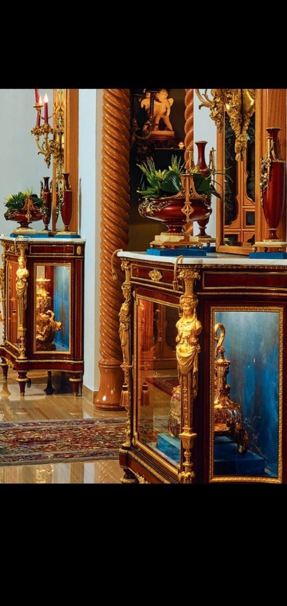 Pair Of Display Cabinets – Napoleon III Period, Fourdinois Stamp-photo-2