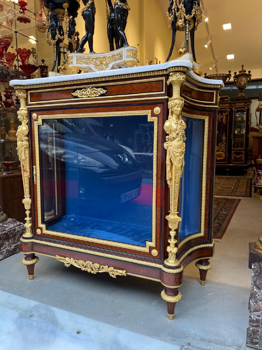 Pair Of Display Cabinets – Napoleon III Period, Fourdinois Stamp-photo-5