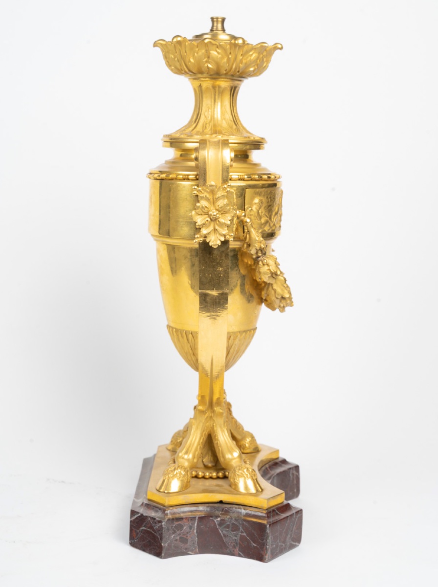 19th-century Gilt Bronze Vase Mounted As A Lamp-photo-4