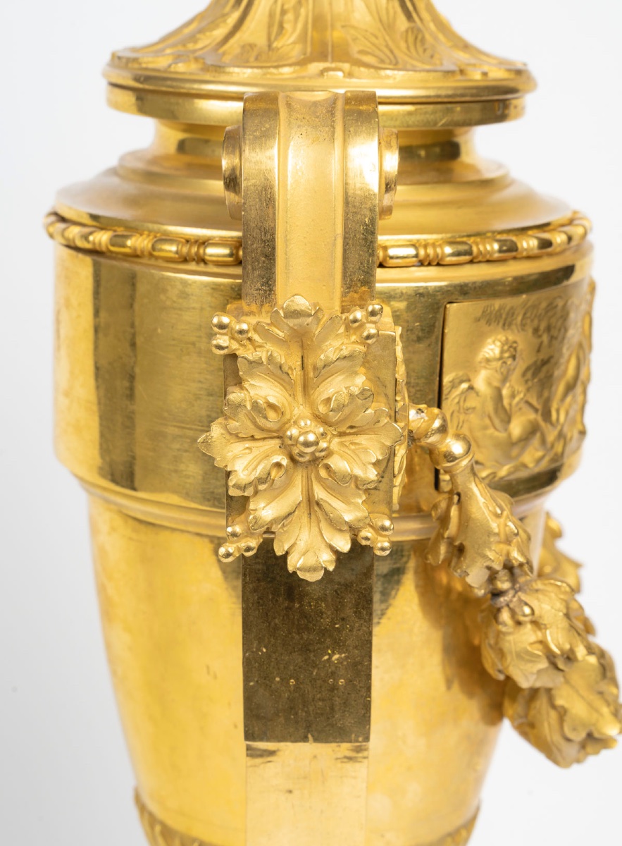 19th-century Gilt Bronze Vase Mounted As A Lamp-photo-5
