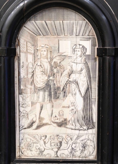 Large Ebony Cabinet, Ivory And Tortoiseshell Marquetry, Cites Certificate.-photo-1