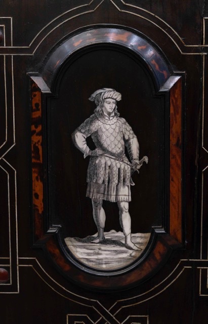 Large Ebony Cabinet, Ivory And Tortoiseshell Marquetry, Cites Certificate.-photo-5