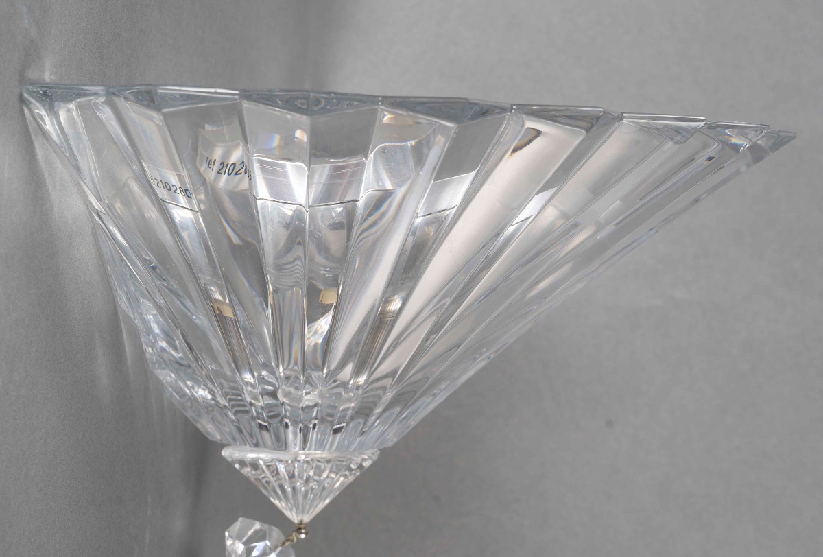 Pair Of Clear Baccarat Crystal Ceiling Lights, Mille Nuits Collection-photo-3