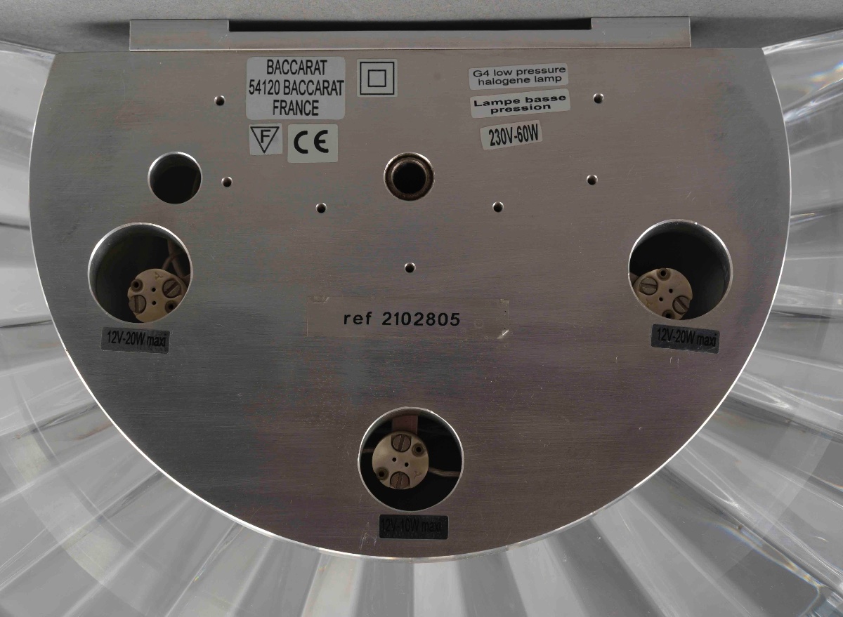 Pair Of Clear Baccarat Crystal Ceiling Lights, Mille Nuits Collection-photo-4