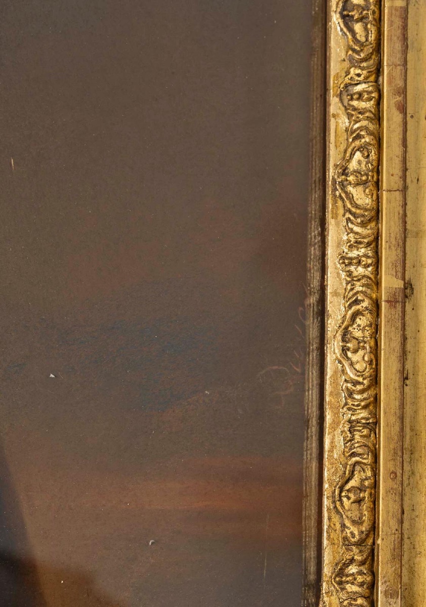 Paire de Portraits Nobles – Pastels sur Carton, Signés et Datés 1865-photo-5