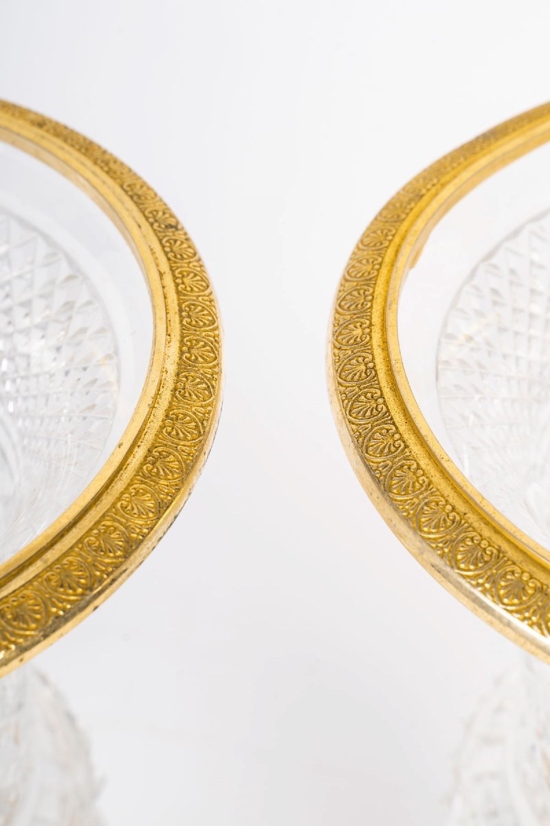 Paire de Vases en Cristal de Baccarat à Monture en Bronze Doré, 19ᵉ Siècle-photo-4