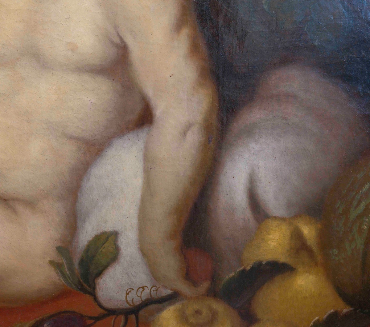 Large Mythological Scene, Oil On Canvas, 19th Century-photo-3