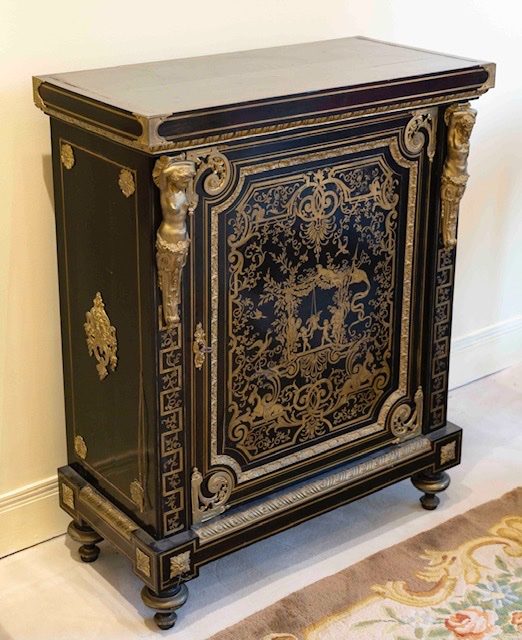 Meuble en ébène à marqueterie Boulle, 19ᵉ siècle-photo-3