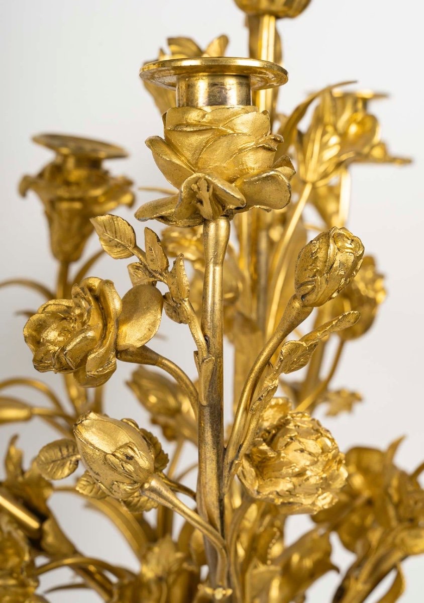 Ferdinand Barbedienne, Paire de candélabres en marbre Rossi-Antico, 19ᵉ siècle-photo-6