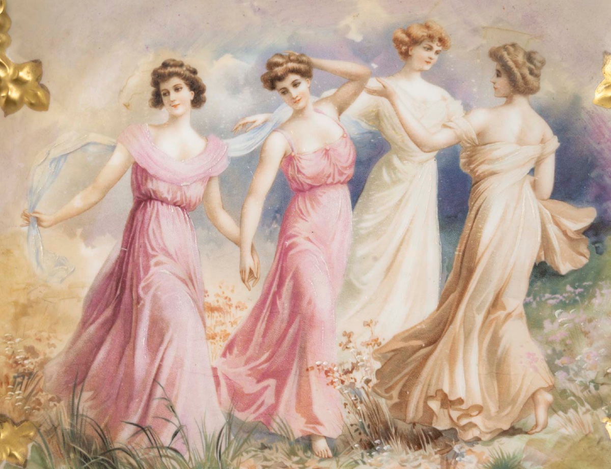 Limoges Porcelain Portrait Plate – Belle époque-photo-4