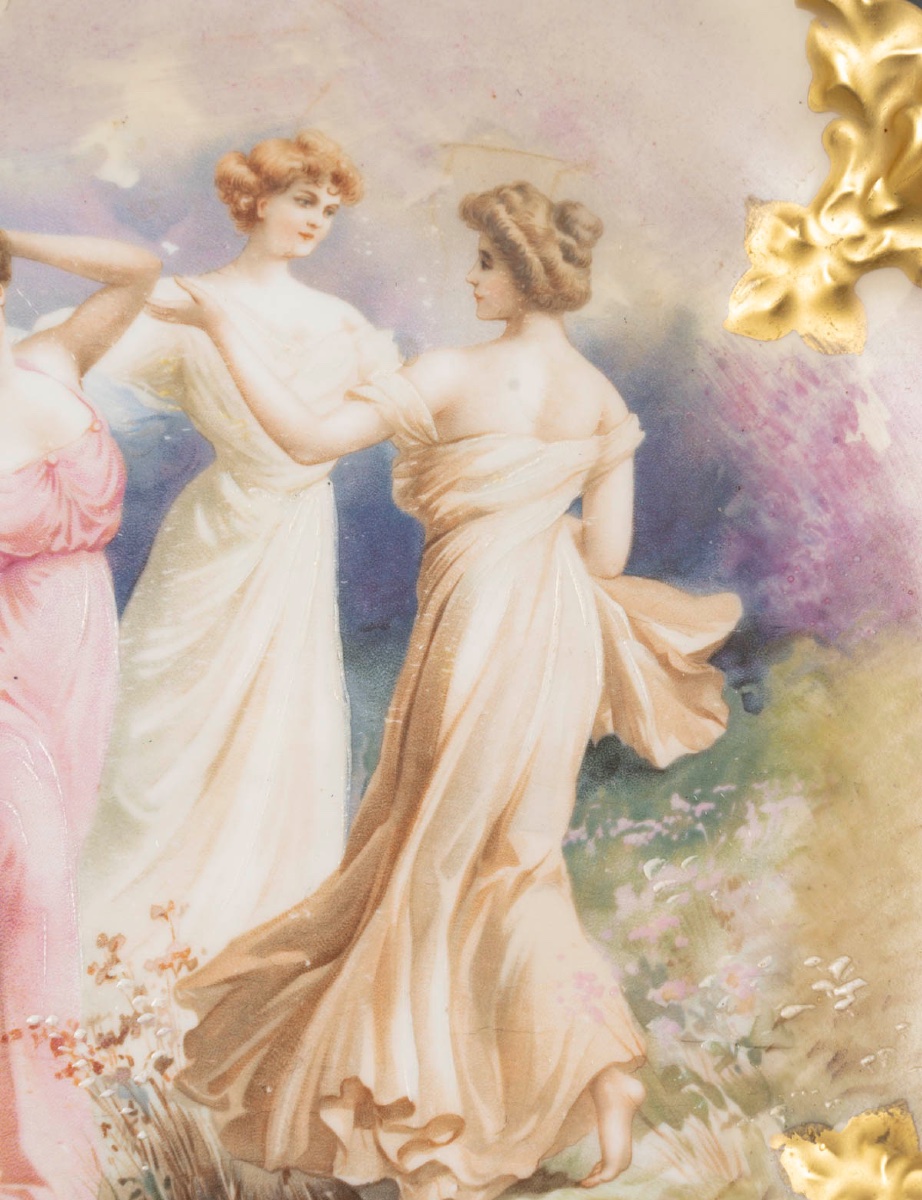 Limoges Porcelain Portrait Plate – Belle époque-photo-3