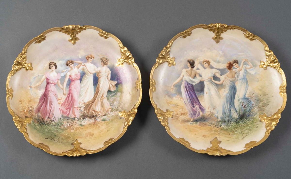 Limoges Porcelain Portrait Plate – Belle époque