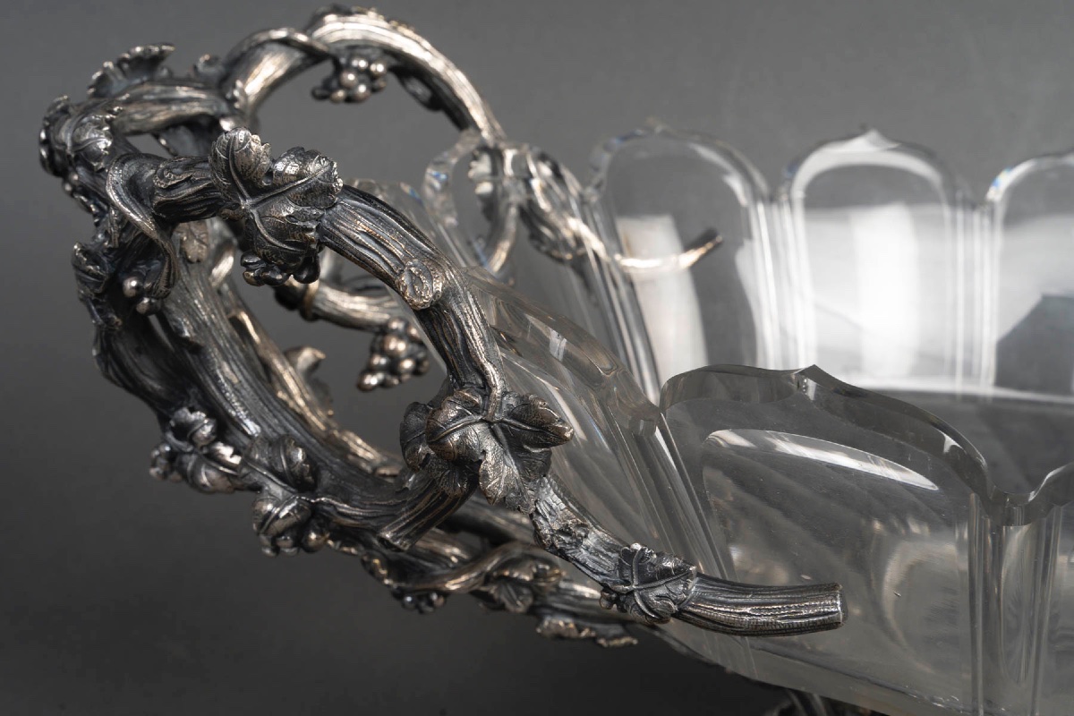 Set de table en bronze argenté et cristal de Baccarat – 19 siècle-photo-2