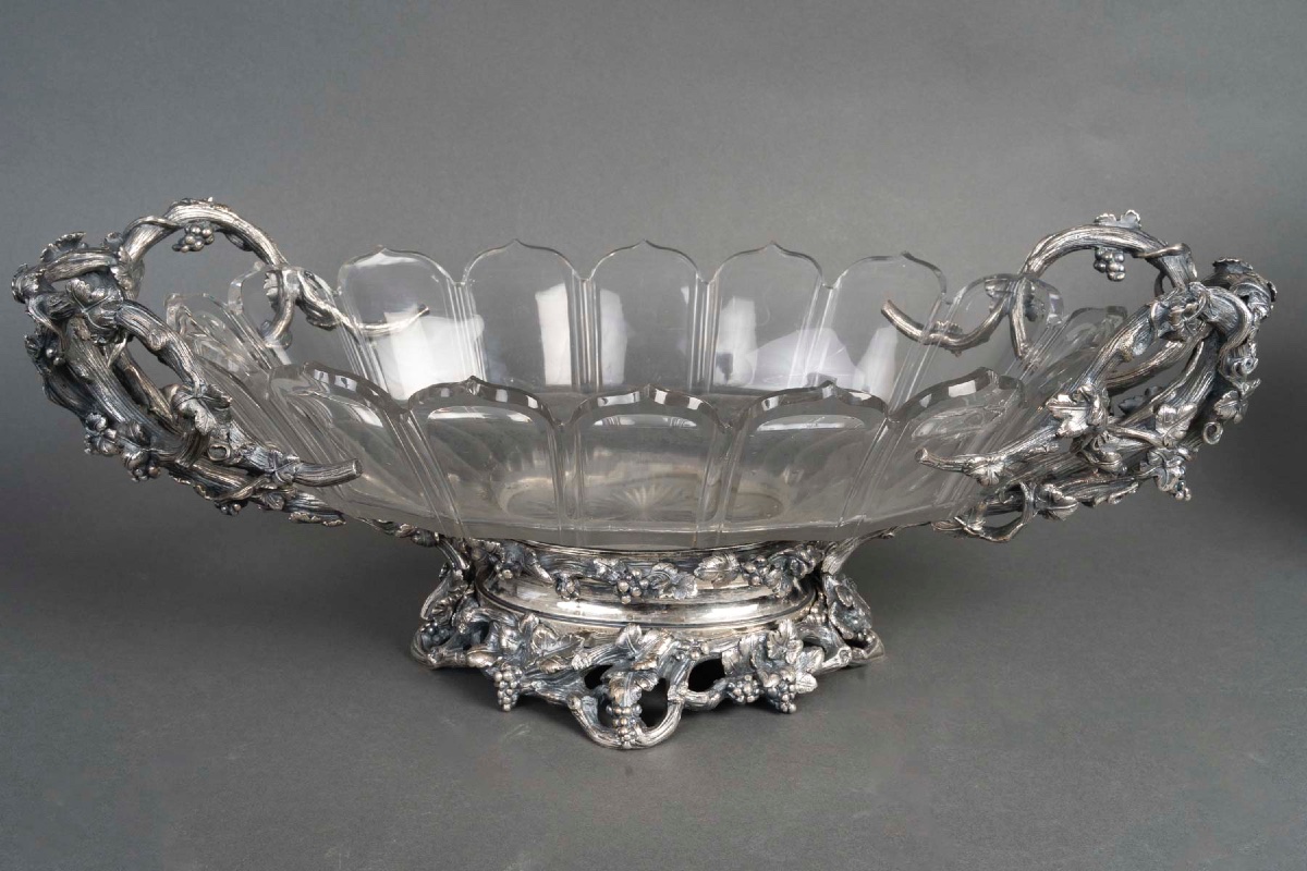 Set de table en bronze argenté et cristal de Baccarat – 19 siècle-photo-4