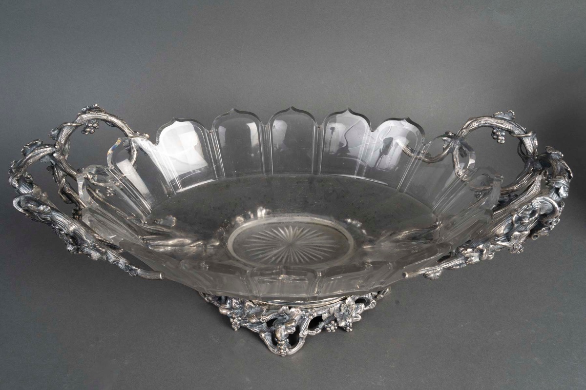 Set de table en bronze argenté et cristal de Baccarat – 19 siècle-photo-1