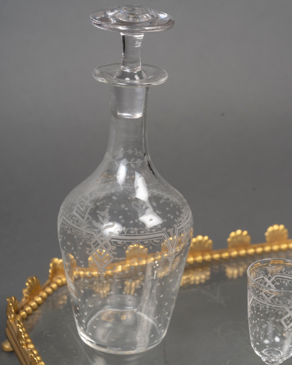 Rare Japanese-style Gilt Bronze Liquor Cabinet — Saint-louis Crystal-photo-6