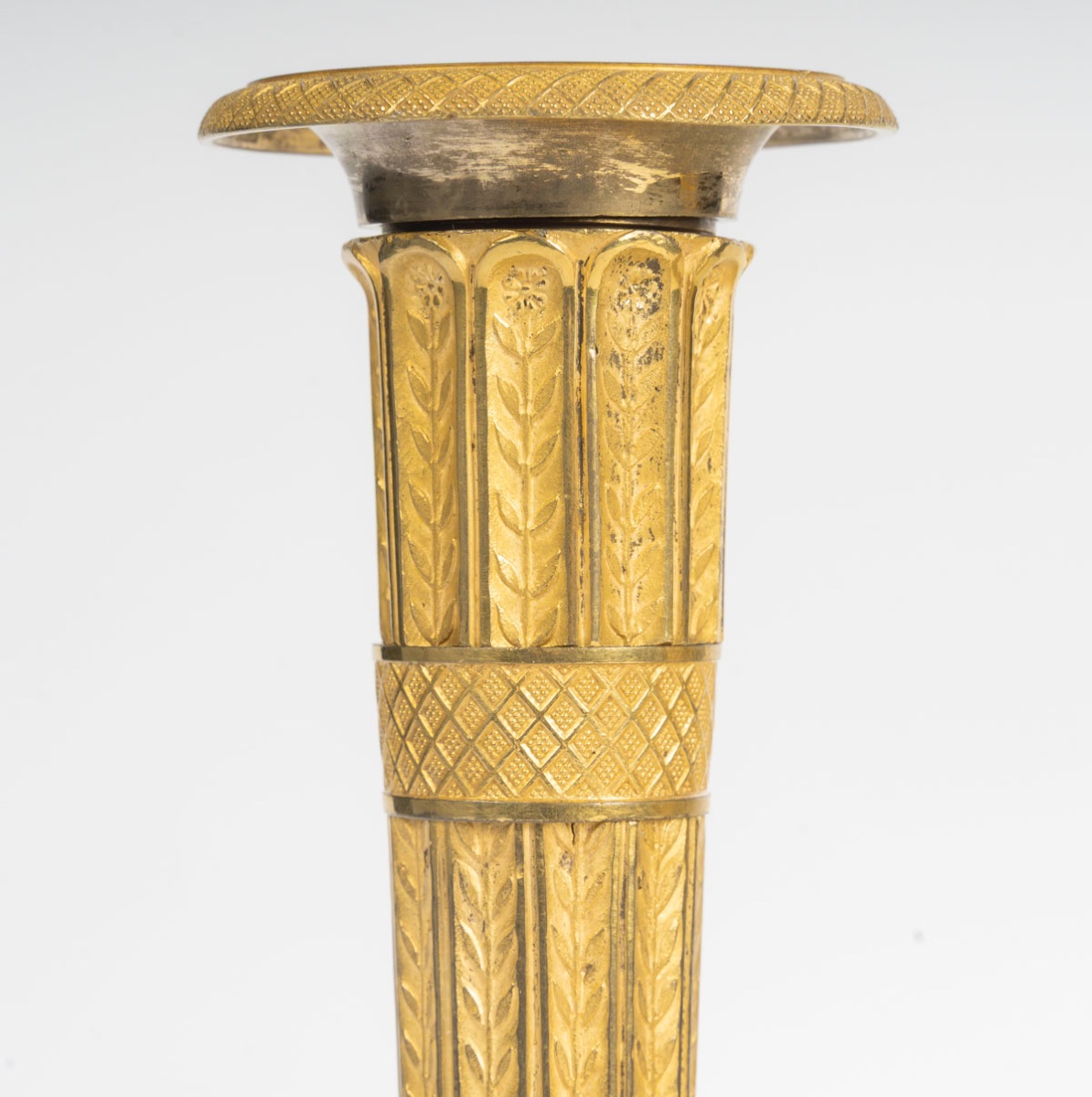 Paire de bougeoirs en bronze doré - Empire - 1805–1815-photo-1