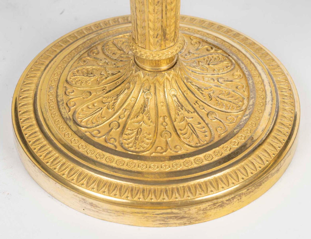 Paire de bougeoirs en bronze doré - Empire - 1805–1815-photo-3
