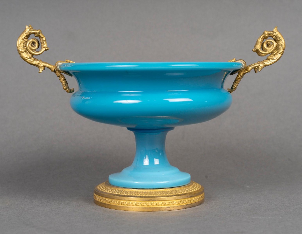 Paire de coupe en opaline, d’époque charles X -photo-1