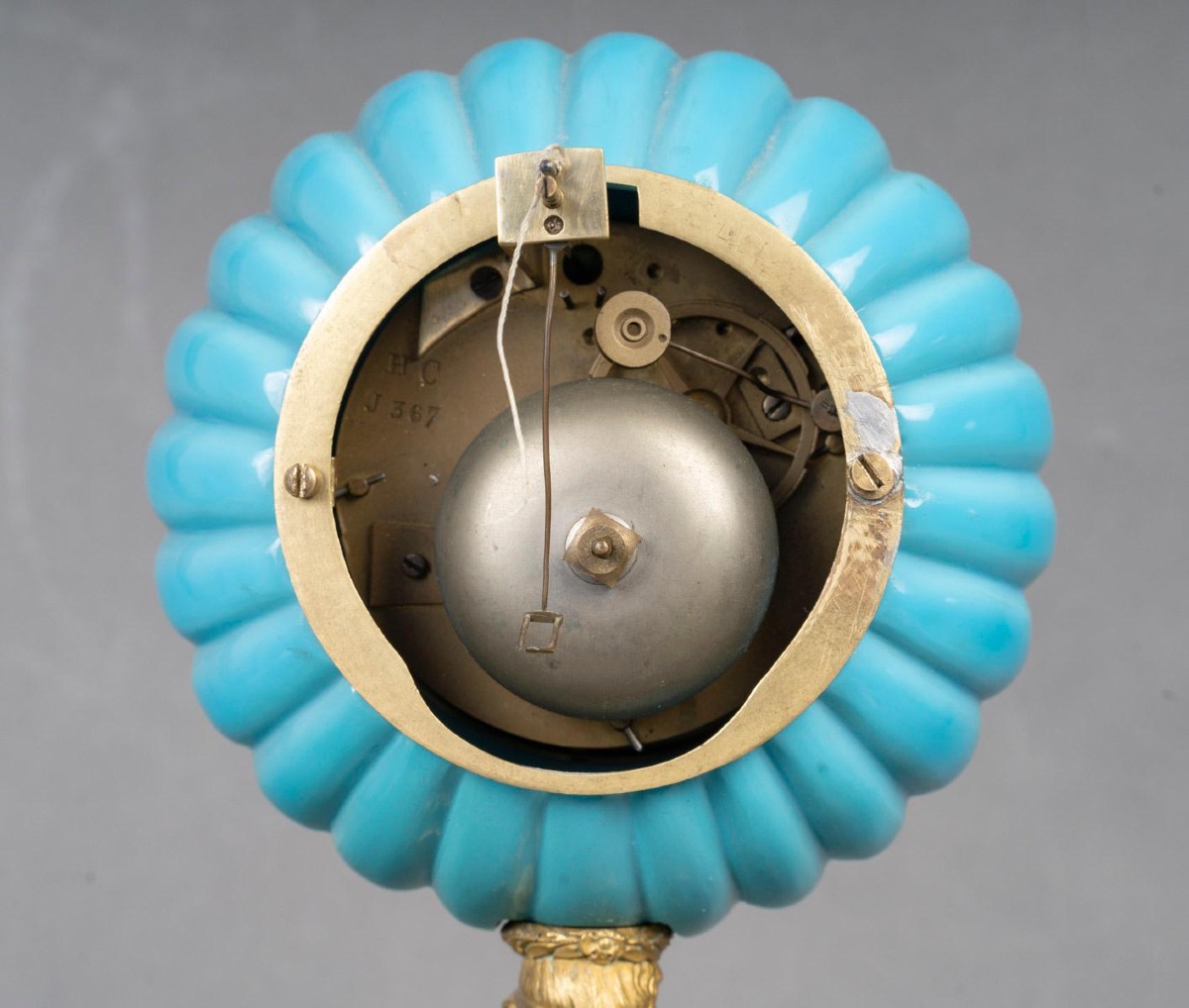 Pendule en opaline bleu turquoise –  Charles X-photo-6