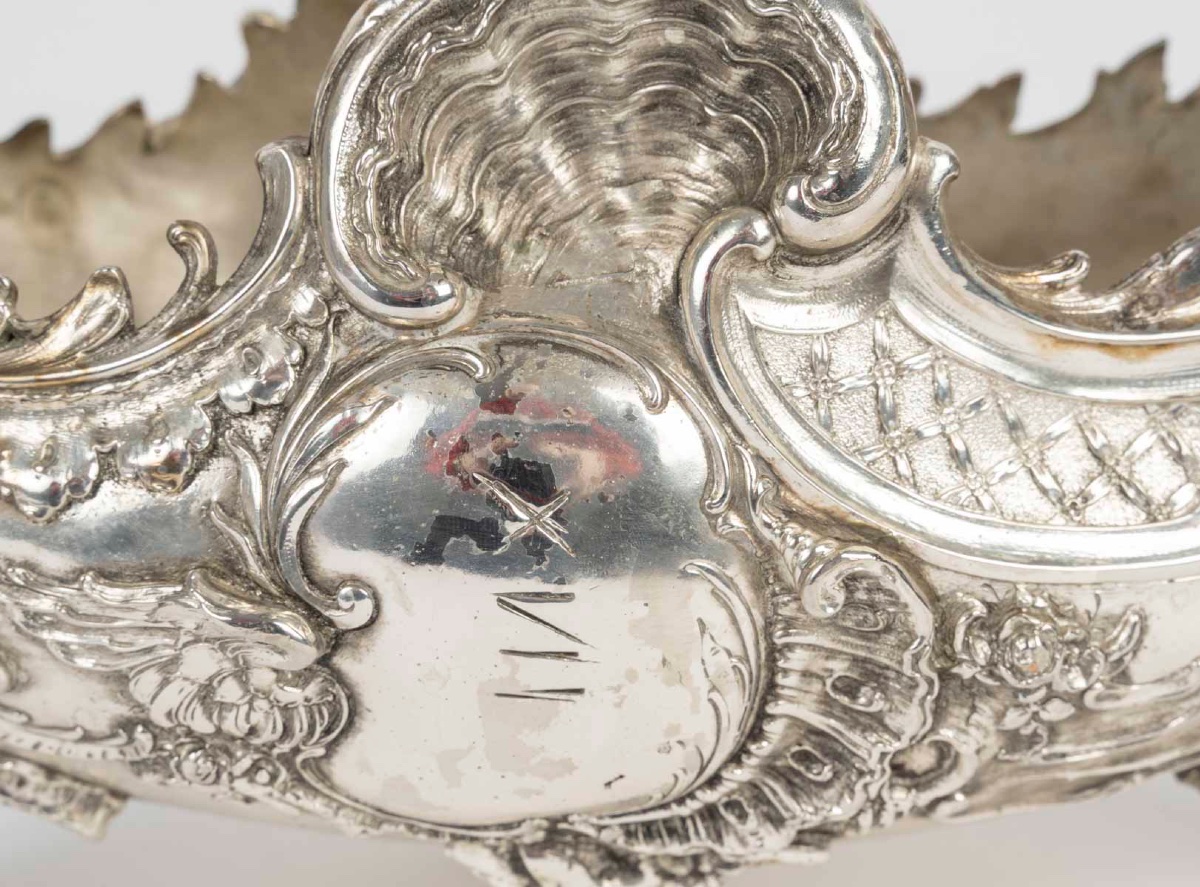 Rare coupe en bronze argenté – 19e siècle-photo-4