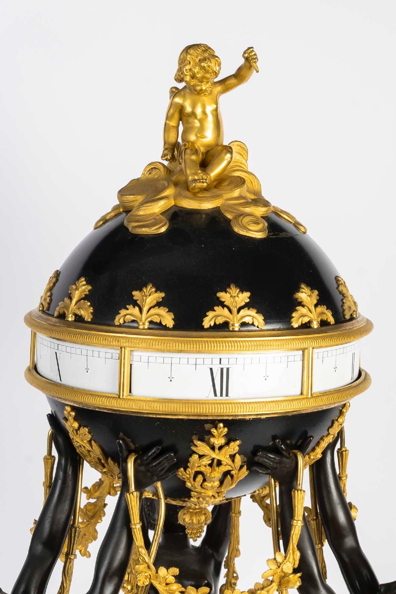 Monumental Clock With The Three Graces, Attributed To Henri Dasson - Napoleon III Period-photo-2