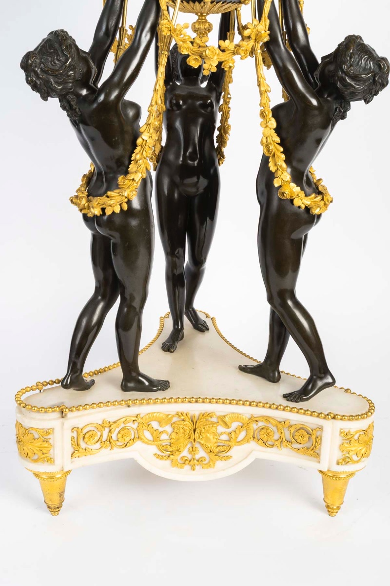 Monumental Clock With The Three Graces, Attributed To Henri Dasson - Napoleon III Period-photo-4