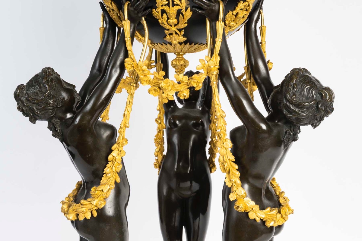 Monumental Clock With The Three Graces, Attributed To Henri Dasson - Napoleon III Period-photo-1