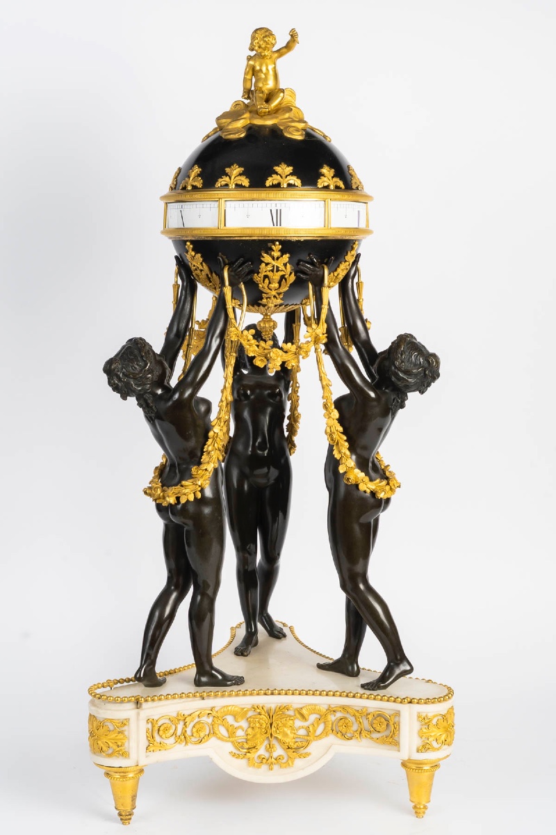 Monumental Clock With The Three Graces, Attributed To Henri Dasson - Napoleon III Period