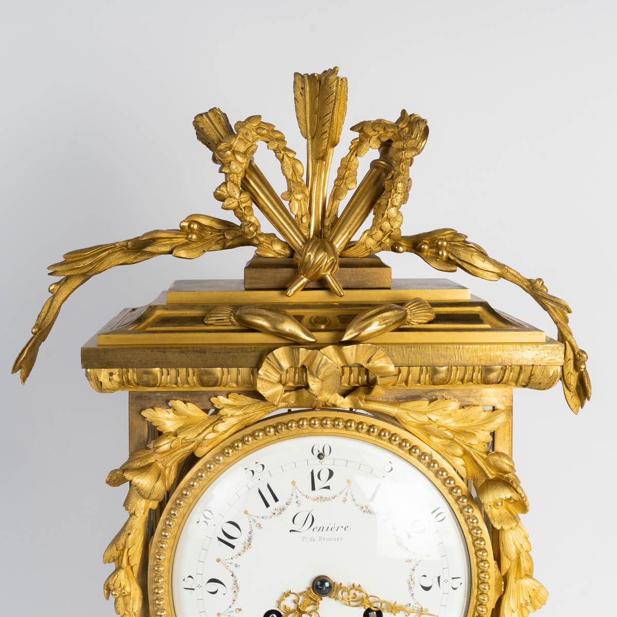 Pendule à cage en bronze, cadran signé Dernière Paris – 19e siècle-photo-2