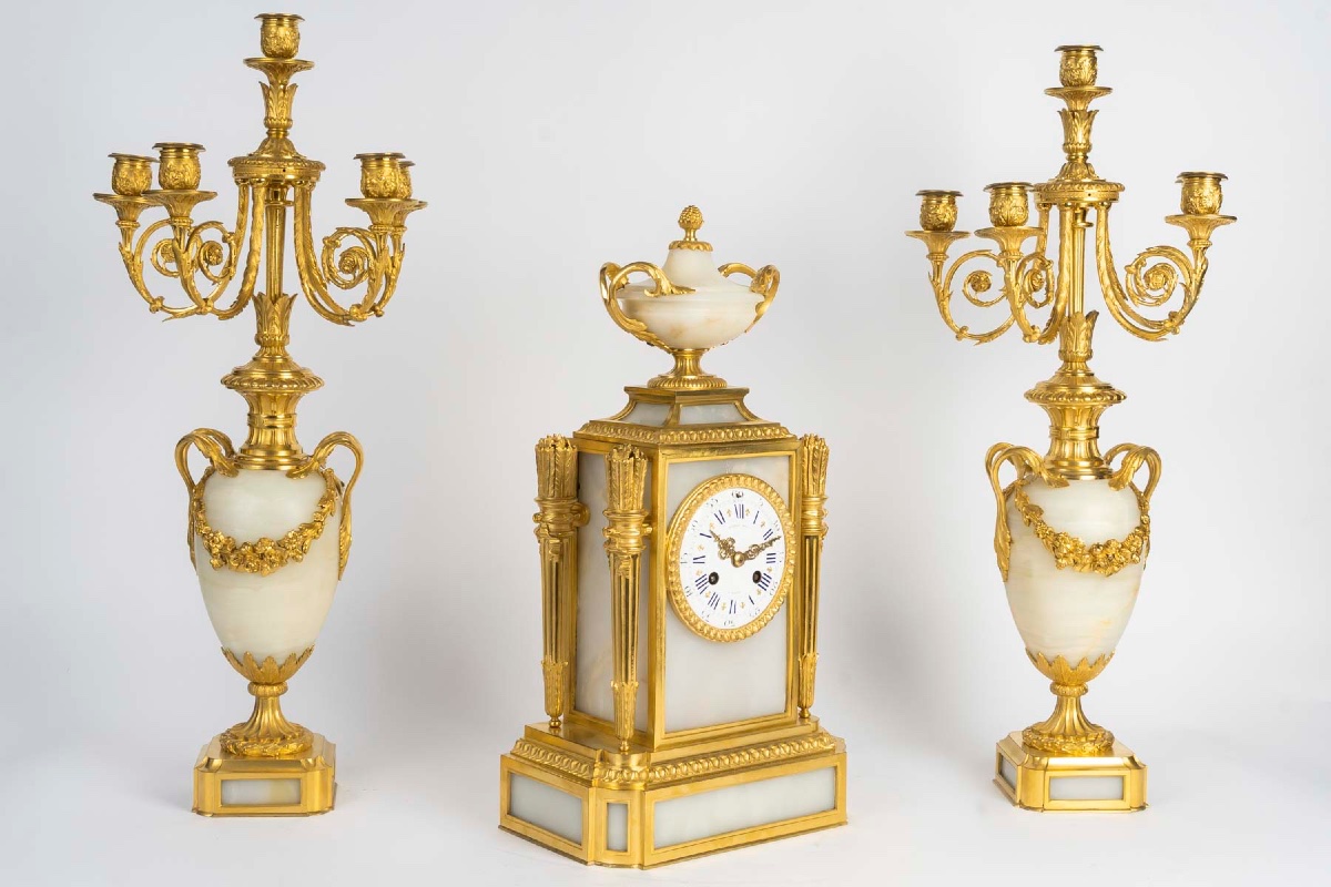 White Marble And Ormolu Mantel Signed Raingo Frères - 19th Century-photo-2