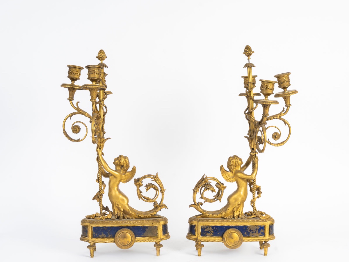 Paire de candélabres Napoléon III - attribuée à Alfred Beurdele-photo-2