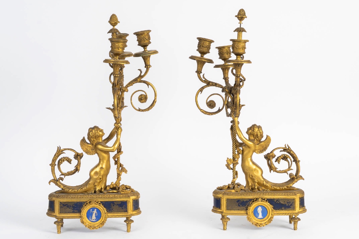 Paire de candélabres Napoléon III - attribuée à Alfred Beurdele