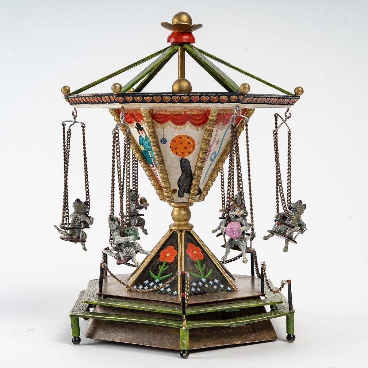 Bronze Merry-go-round - Signed Franz Xaver Bergman