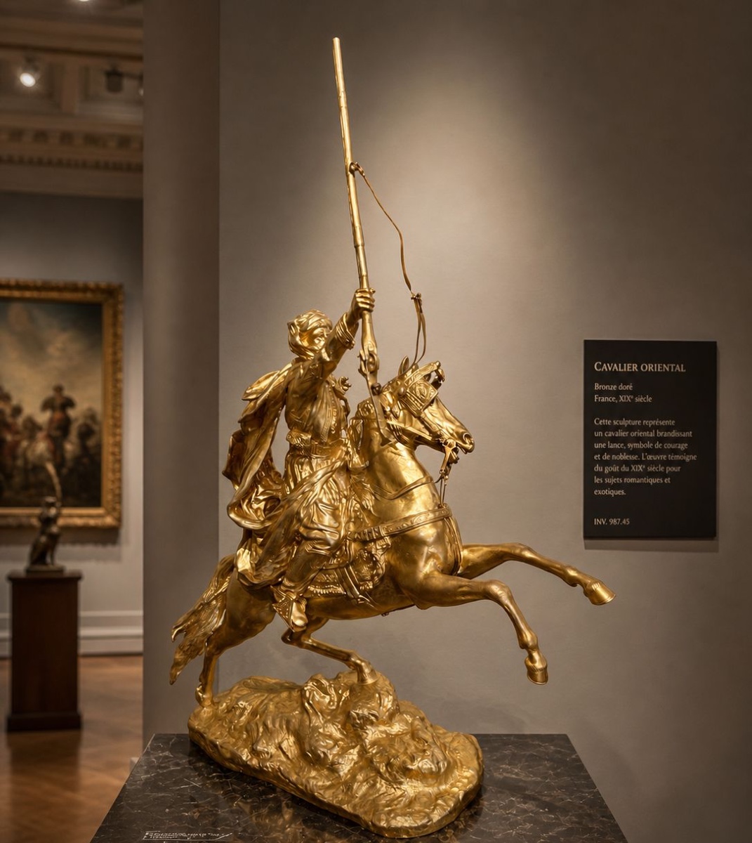 JEAN-BAPTISTE BELLOC (1863–1919) – CAVALIER ARABE SUR CHEVAL CABRÉ, 1897