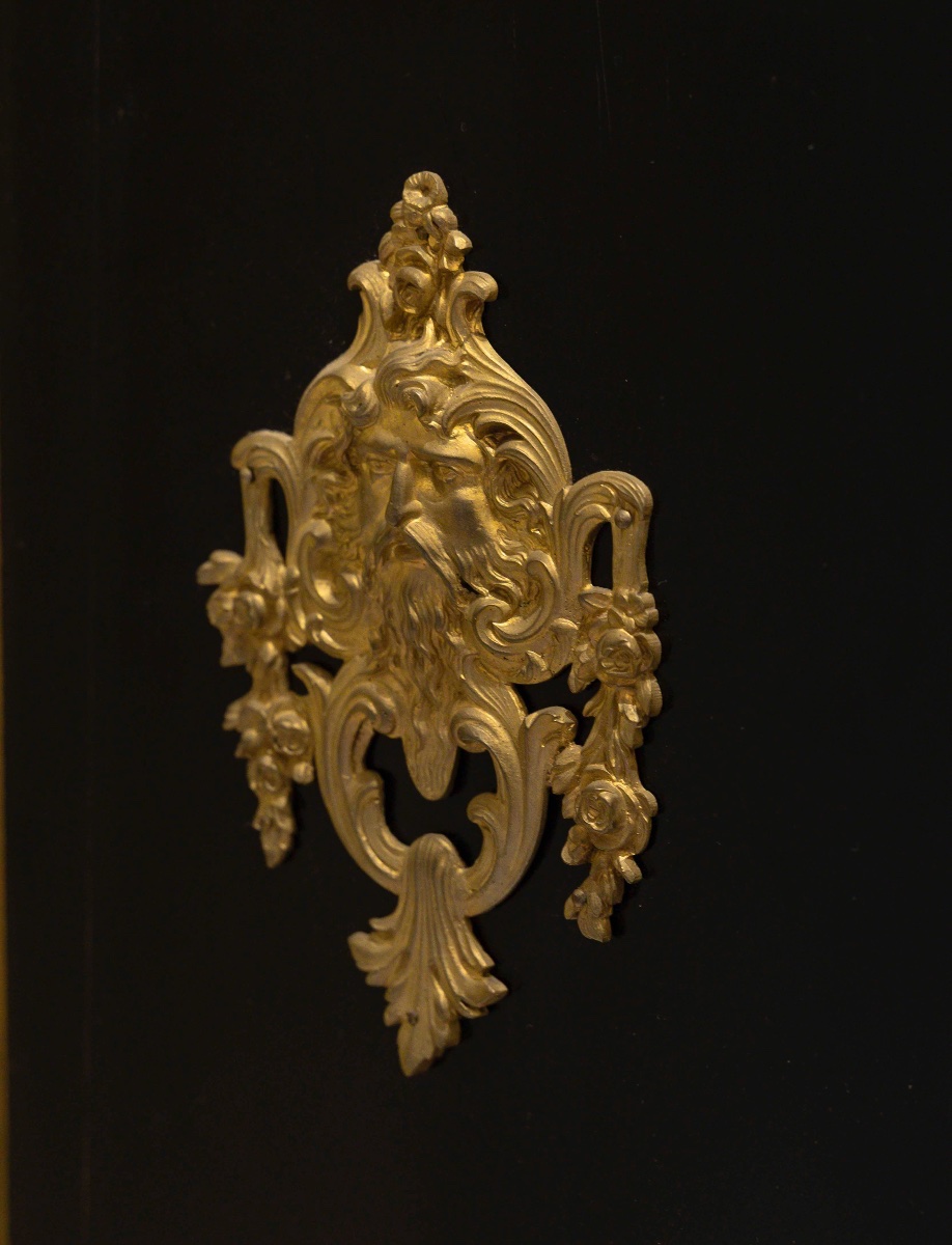 Meuble en ébène à décor de marqueterie Boulle du 19ᵉ siècle-photo-3