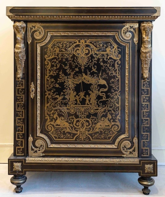 Meuble en ébène à décor de marqueterie Boulle du 19ᵉ siècle