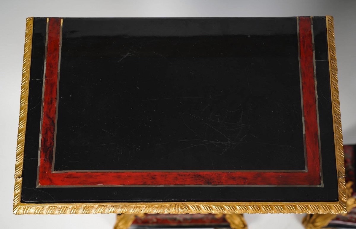 PAIRE DE COLONNES D’ÉPOQUE NAPOLÉON III - MARQUETERIE BOULLE – 19E SIÈCLE-photo-1