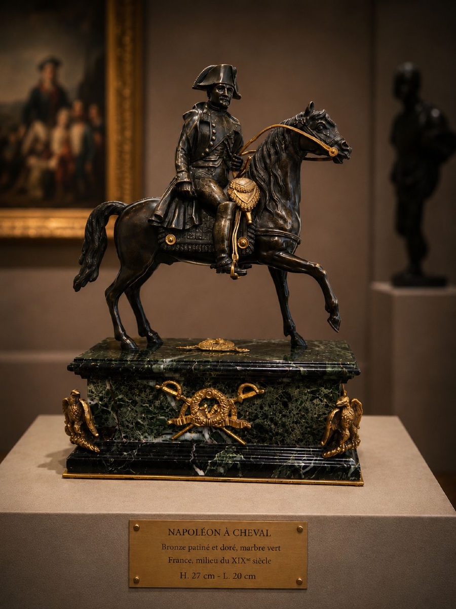 Bronze Of Napoleon On Horseback, Empire Style