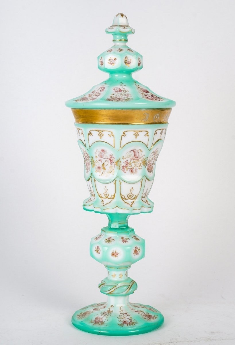 Enamelled Opaline Covered Goblet, Charles X Period