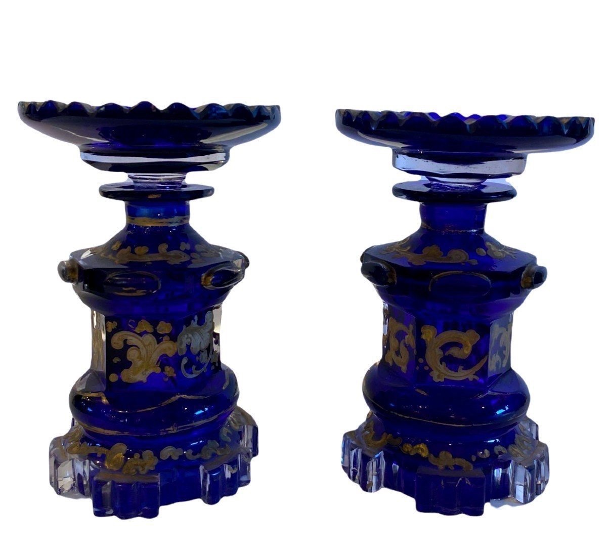 PAIRE DE FLACONS EN CRISTAL DE BOHÊME – 19e SIÈCLE, NAPOLÉON III