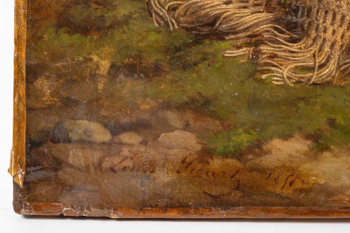 Louis Picard - Rabbit Hunting Scene, 1850-photo-3