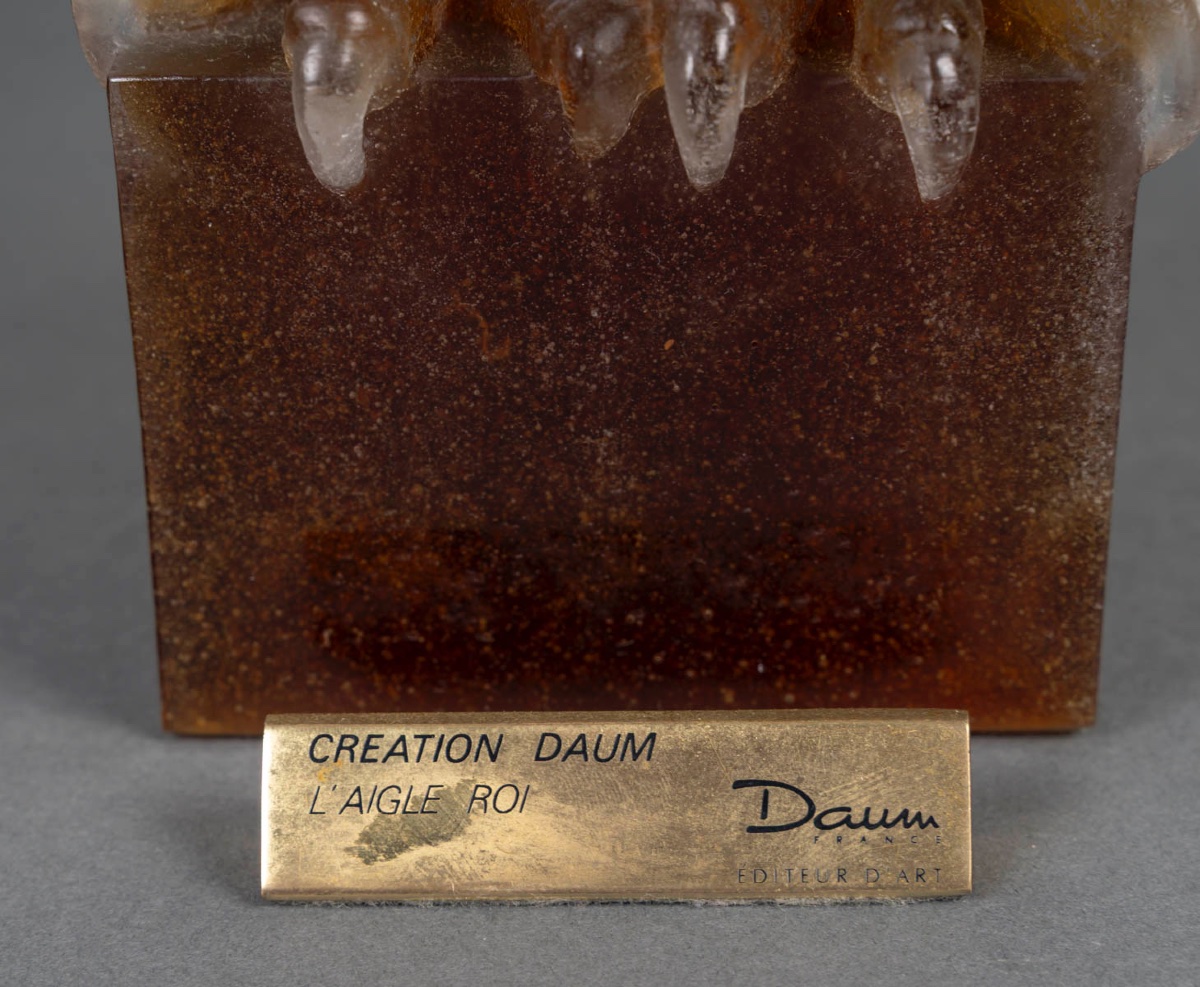 Daum – Faucon en pâte de verre, édition limitée 4/200, signe Daum -photo-2