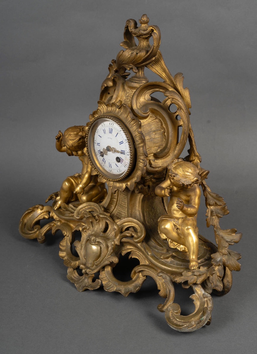 Pendule de style Louis XV – Époque Napoléon III, 19e siècle-photo-3