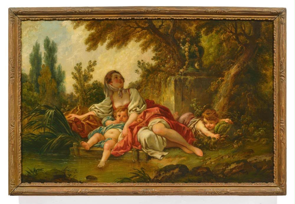 PAIRE DE SCÈNES PASTORALES Dans le goût de François Boucher (1703-1770)-photo-2