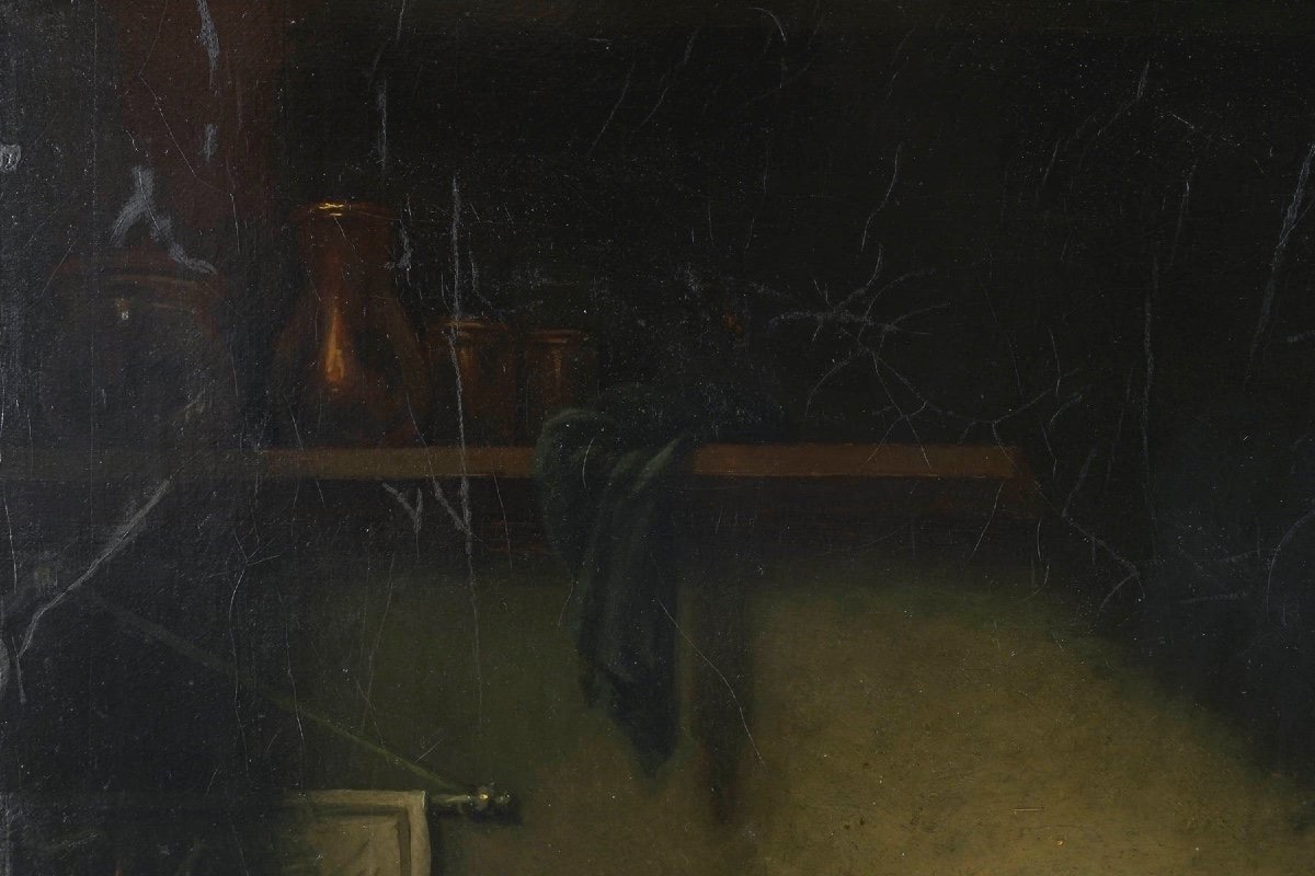 Family Scene In The 19th Century – Oil On Canvas-photo-5